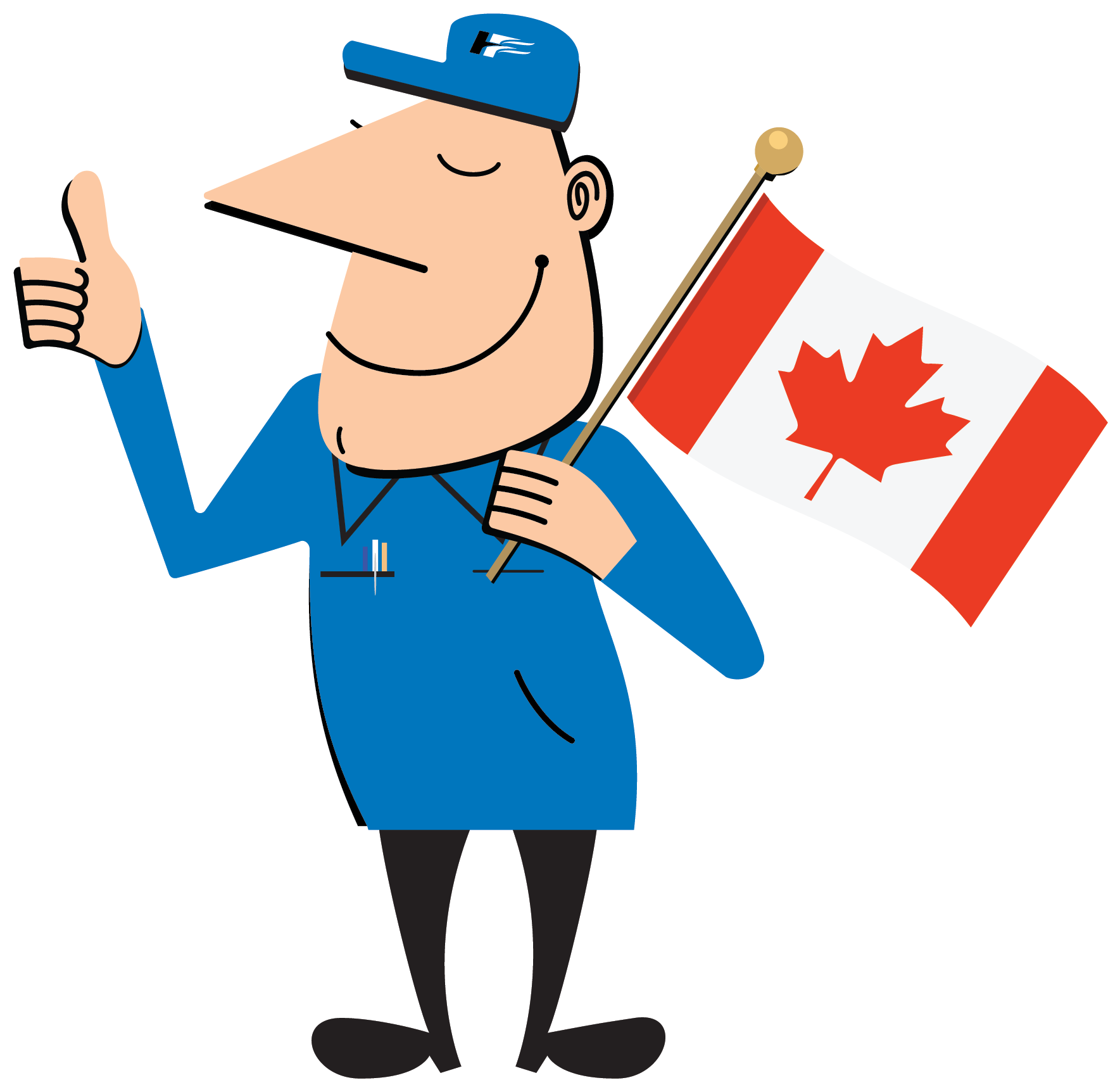 An Infographic of a Technician Holding Canada Flag in His Hands at Edmonton, AB