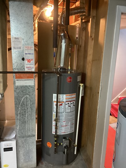 Rheem water heater setup by Hydro-Flo Plumbing & Heating