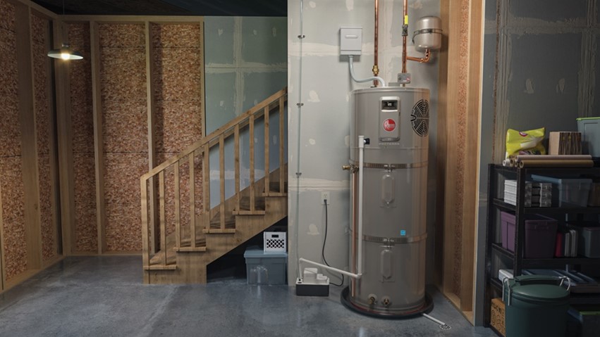 A heat pump water heater installed by Hydro-Flo Plumbing & Heating