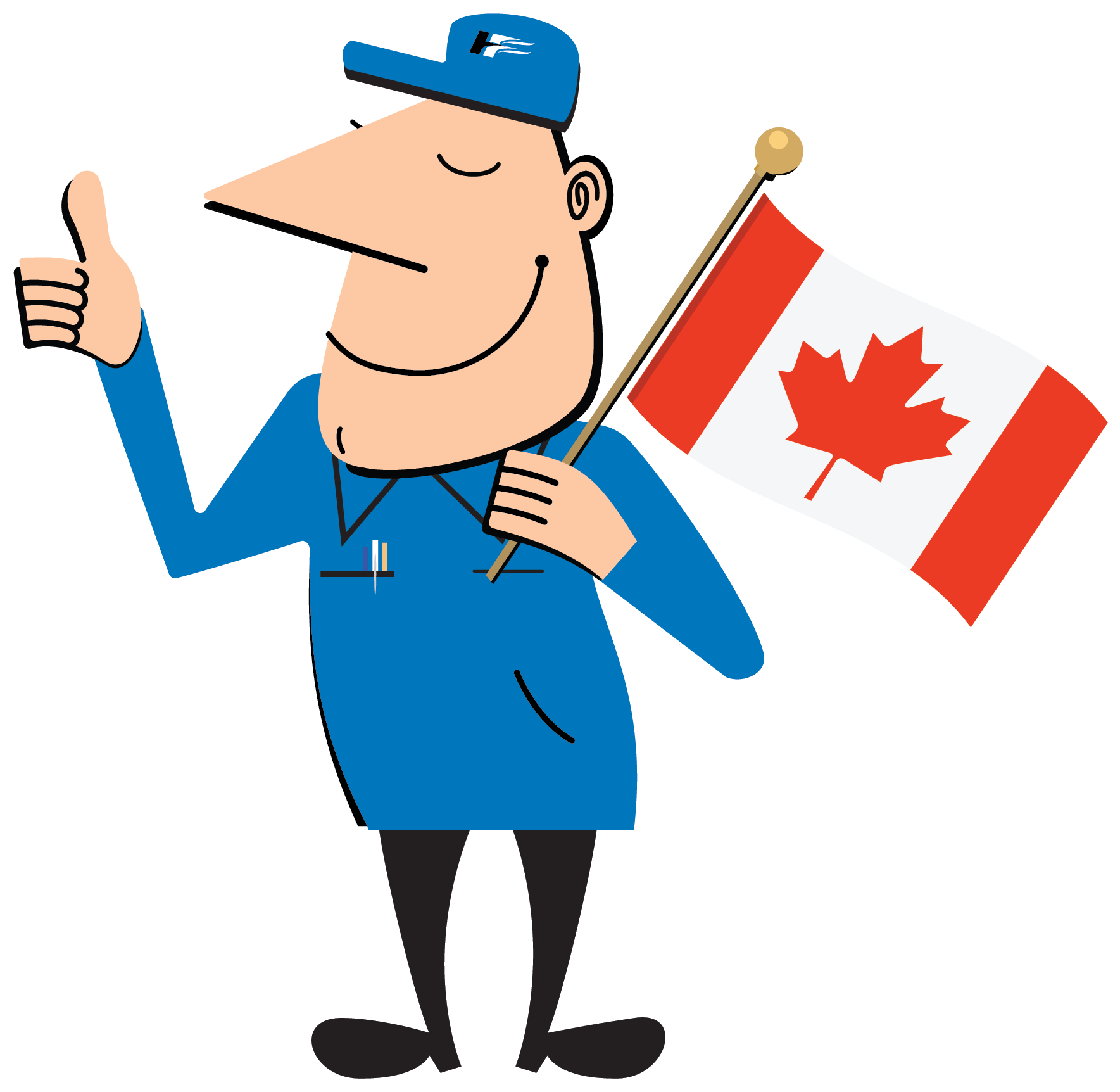 Hydro-Flo Joe Holding Canada Flag in His Hands