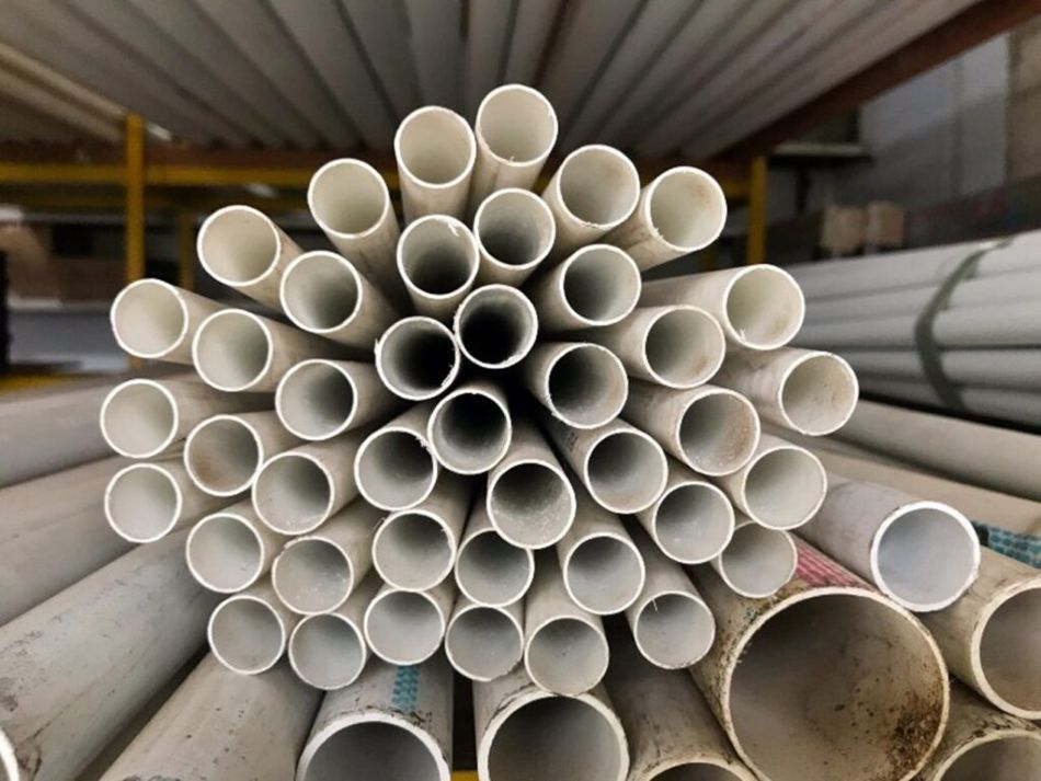 Stack of Polyvinyl Chloride (PVC) pipes